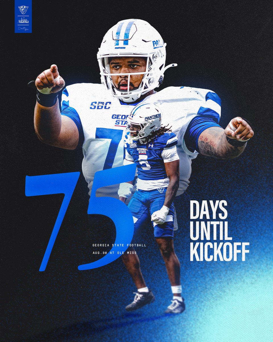 ONLY 75 DAYS UNTIL KICKOFF! 🔥

Get your tickets today!
🎟️: GeorgiaStateSports.com/TIX

#LightItBlue | #NewAtlanta