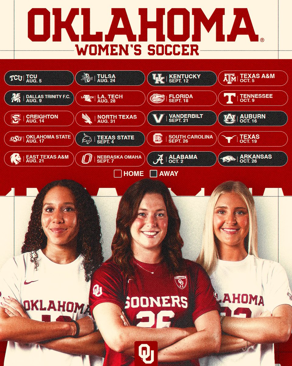 OU_WSoccer's tweet image. update your calendars, the FULL 2025 schedule is out 🗣️
🗓️ » ouath.at/4e5Q9Dl