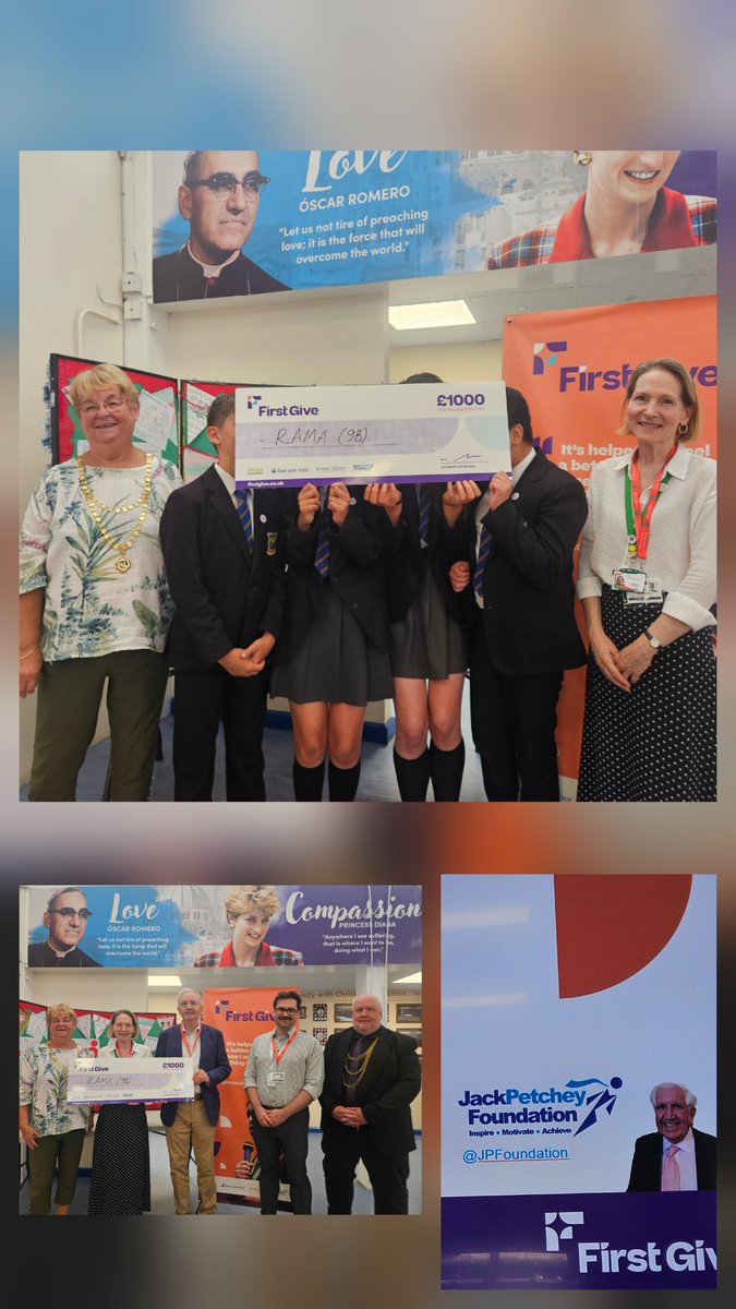 FirstGiveAFo's tweet image. What an honour it was to have such a Fabulous judging panel today @ St.Benedicts Catholic Collage. Including the Mayor and Mayoress of Colchester, @JPFoundation trustee Ron Mills and @IsaacFirstGive who proudly present the £1000 grant to... 9B representing RAMA!