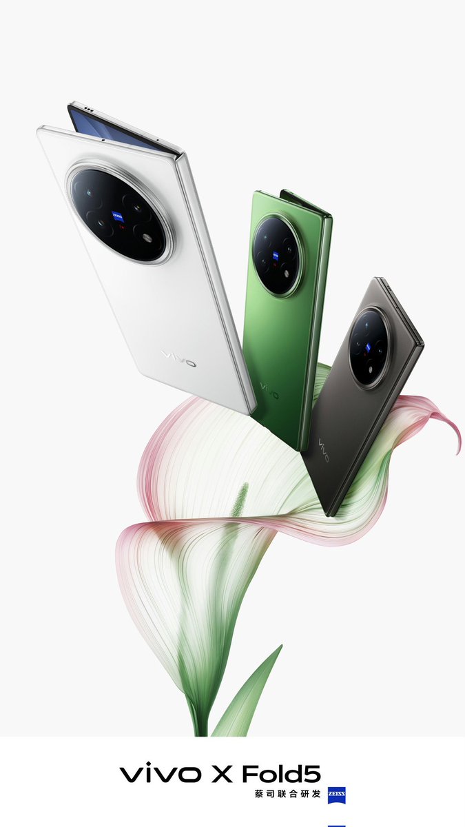 Techsmartphone0's tweet image. Vivo X Fold 5: With Snapdragon 8 Gen 3 and 50MP telephoto lens, price around $1599
techrtr.com/2025/06/vivo-x…

#vivoXFold5 #vivo #Vivo #foldablephone #Tech #phone