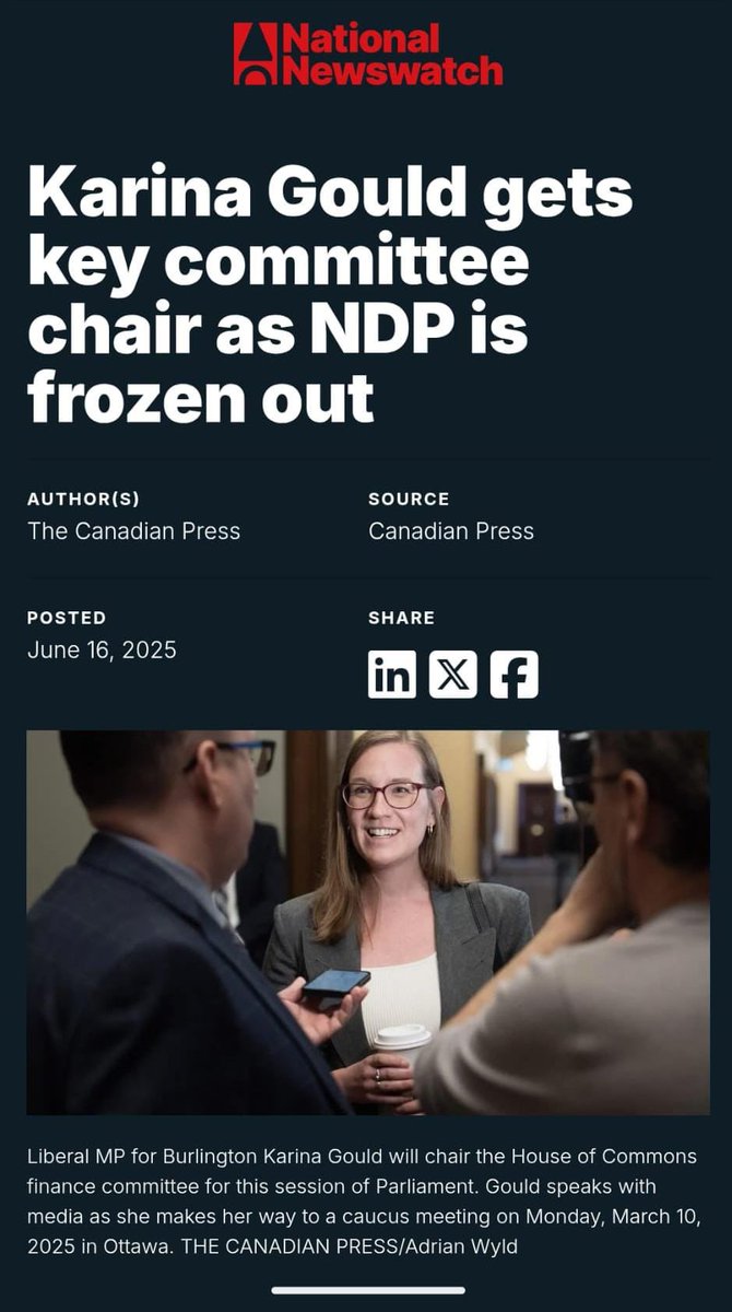 During these challenging economic times, I'm honoured to take on the role of Chair of the House of Commons Finance Committee. 

There is a lot of important work to do in Parliament as our nation faces Trump's unjustified tariffs and turbulent economic times around the world.