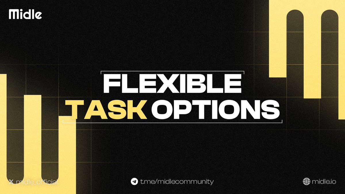 Choose the right task type for your needs! ✨

Social, on-chain or custom. Midle gives you full flexibility to shape your project experience.

👉 midle.io
