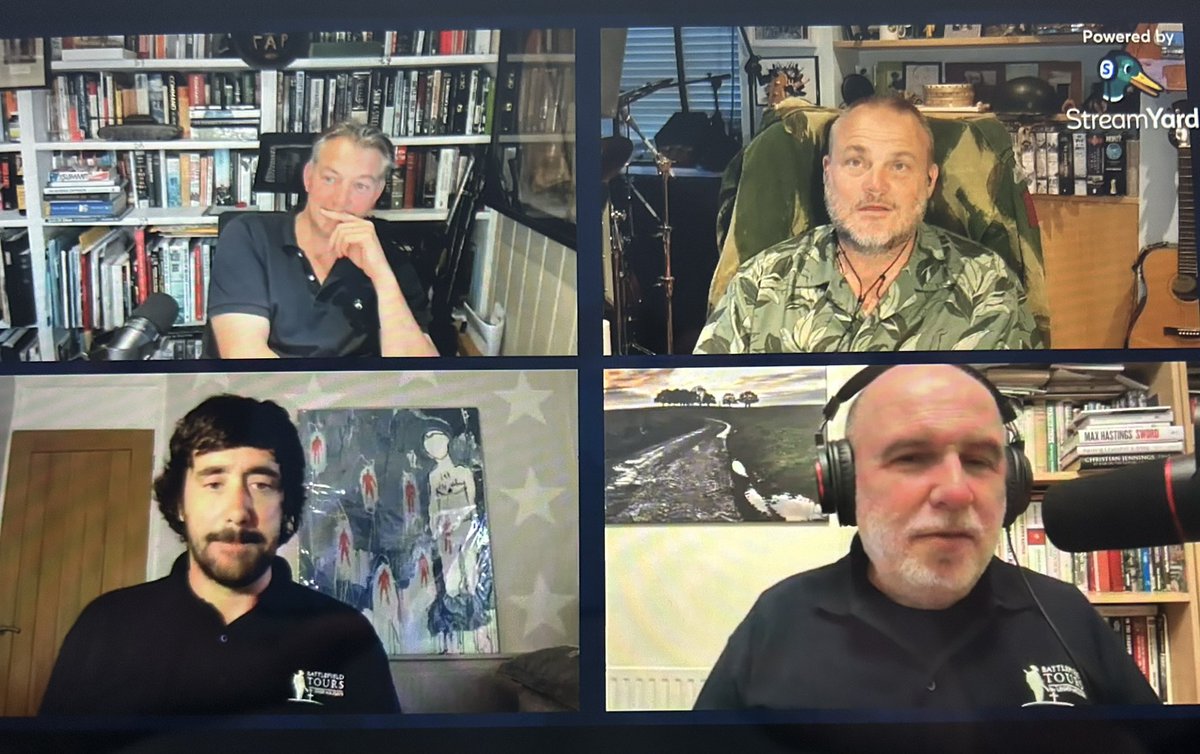 Great to have another <a href="/WeHaveWaysPod/">WW2 Pod: We Have Ways of Making You Talk</a> livestream this evening with <a href="/almurray/">Al Murray 🇺🇦</a>, <a href="/James1940/">James Holland</a> and guests Ben Mayne and Paul Reed. Another fascinating and informative discussion.