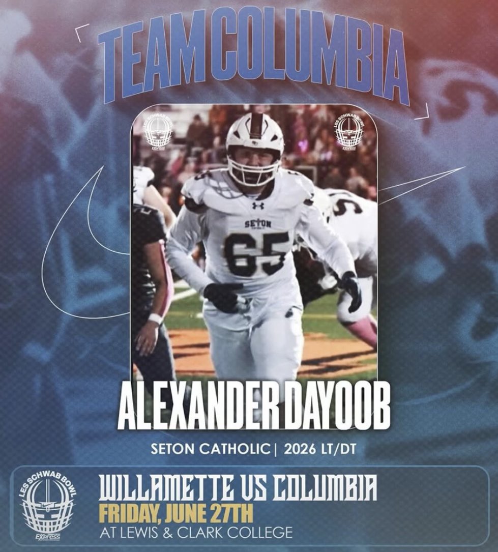 Seton Cougar Football (@setoncougars) on Twitter photo Congratulations to <a href="/_Jamarcus0208/">Ja'Marcus Robinson</a> and <a href="/AlexDayoo626fb/">Alexander Dayoob</a> for being selected to participate in the Les Schwab Bowl! The bowl game showcases the best Senior and Junior football players from across Oregon and Southwest Washington. Congratulations to <a href="/_Jamarcus0208/">Ja'Marcus Robinson</a> and <a href="/AlexDayoo626fb/">Alexander Dayoob</a> for being selected to participate in the Les Schwab Bowl! The bowl game showcases the best Senior and Junior football players from across Oregon and Southwest Washington.