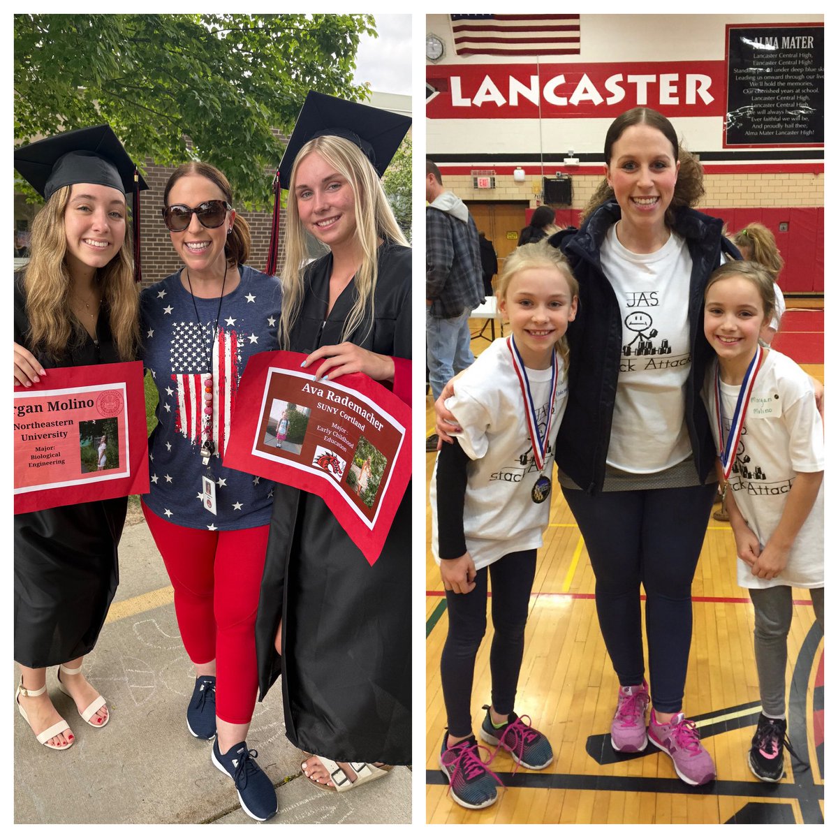 JASPhysED's tweet photo. Nothing like having our former Sciole Stars come back for grad walk! Congrats to the class of 2025! ❤️🎓⭐️ #ClassOf2025 #gradwalk  @LancasterCSD https://t.co/J0lHguTzXe