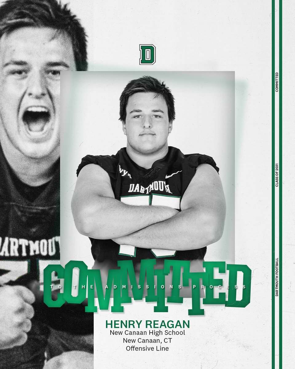 henryreag75's tweet image. Blessed and Honored to Announce My Commitment to @DartmouthFTBL 
First, I want to thank God for the opportunities and strength He’s given me throughout this journey. I’m incredibly grateful to my family for their constant love, support, and sacrifices – especially my parents, who…
