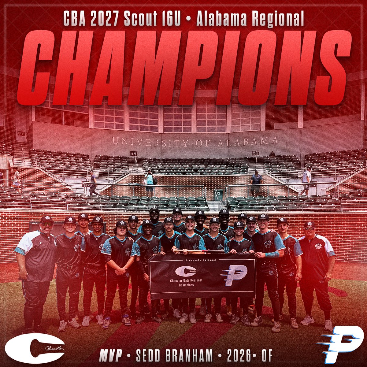 ProspectsNat's tweet image. Congrats to our 16u Alabama Regional champions CBA 2027 Scout!
Congrats to our @Chandlerbats MVP:
@Sedrick_Branham