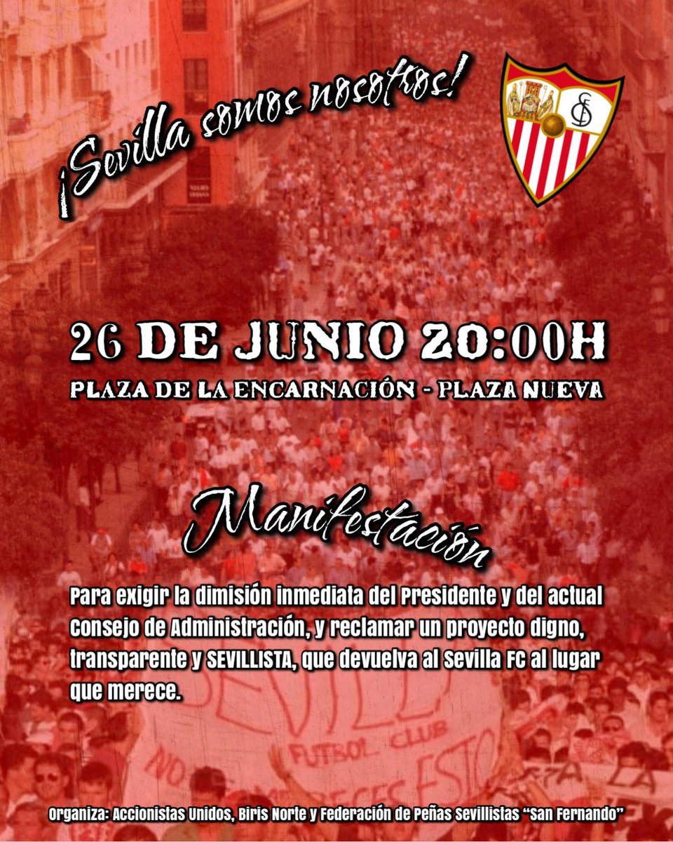 Ortoalfonso's tweet photo. @SevillaFC Directiva DIMISIÓN https://t.co/90j3ll4XKM