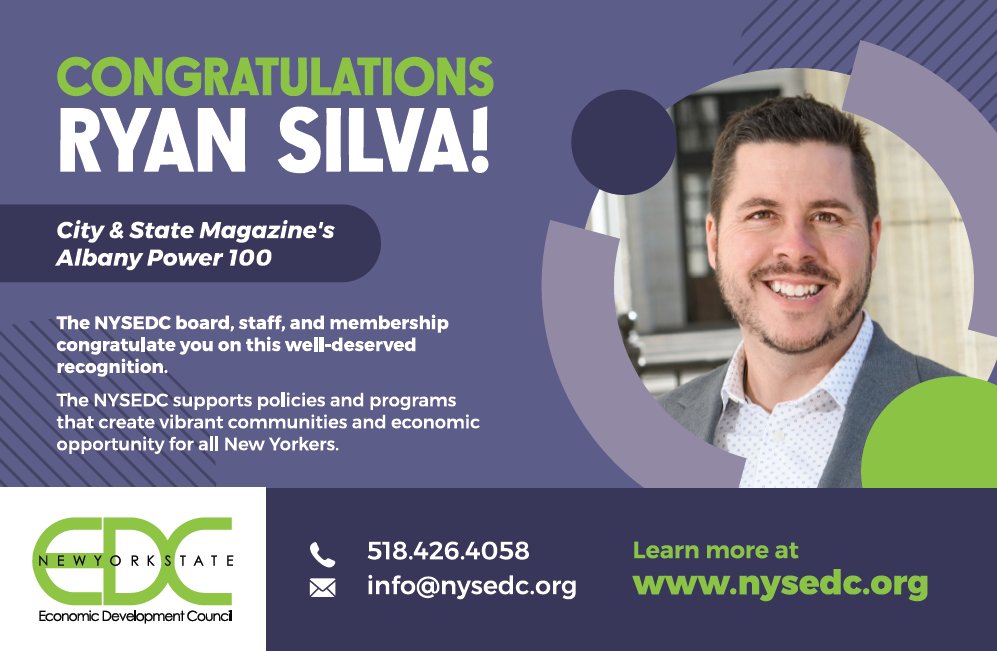 Congratulations to NYSEDC Executive Director Ryan Silva for being named to @CityandStateNY's 2025 Albany Power 100 list. A recognition well-deserved! cityandstateny.com/power-lists/20…