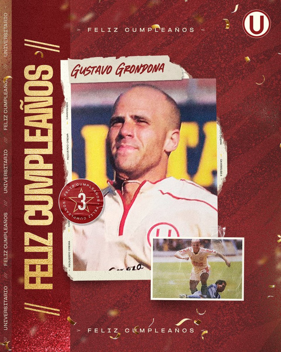 ¡𝗙𝗘𝗟𝗜𝗭 𝗗𝗜́𝗔, 𝗚𝗨𝗦𝗧𝗔𝗩𝗢! 🎩🇦🇷🔝

Hoy está de cumpleaños Gustavo Grondona, ex volante crema y tricampeón nacional con la Ⓤ.

🏆 1998, 1999 y 2000

#LaGarraDelÚnicoGrande