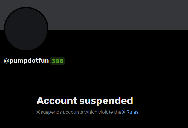 HOSS_ibc's tweet photo. PUMPDOTFUN is being deported from X. 😏 https://t.co/mJuzqCPLKQ