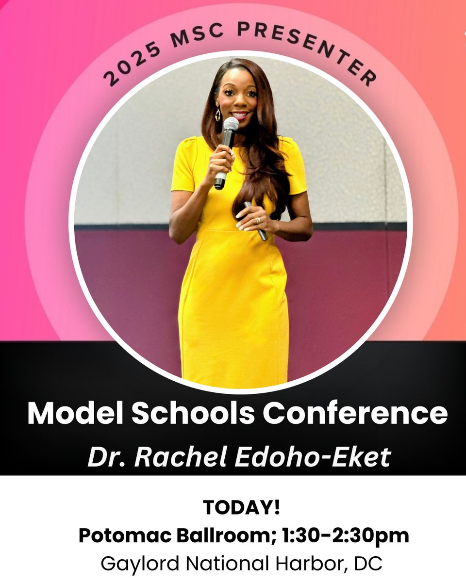 I'll see you in the Potomac Ballroom today from 1:30-2:30pm at the 2025 Model Schools Conference!

Thankful for the opportunity to connect with so many incredible educators today! Let's learn and lead together! ❤️ #MSC2025

@modelschoolshmh 

#speaker
#washingtondc 
#leadership