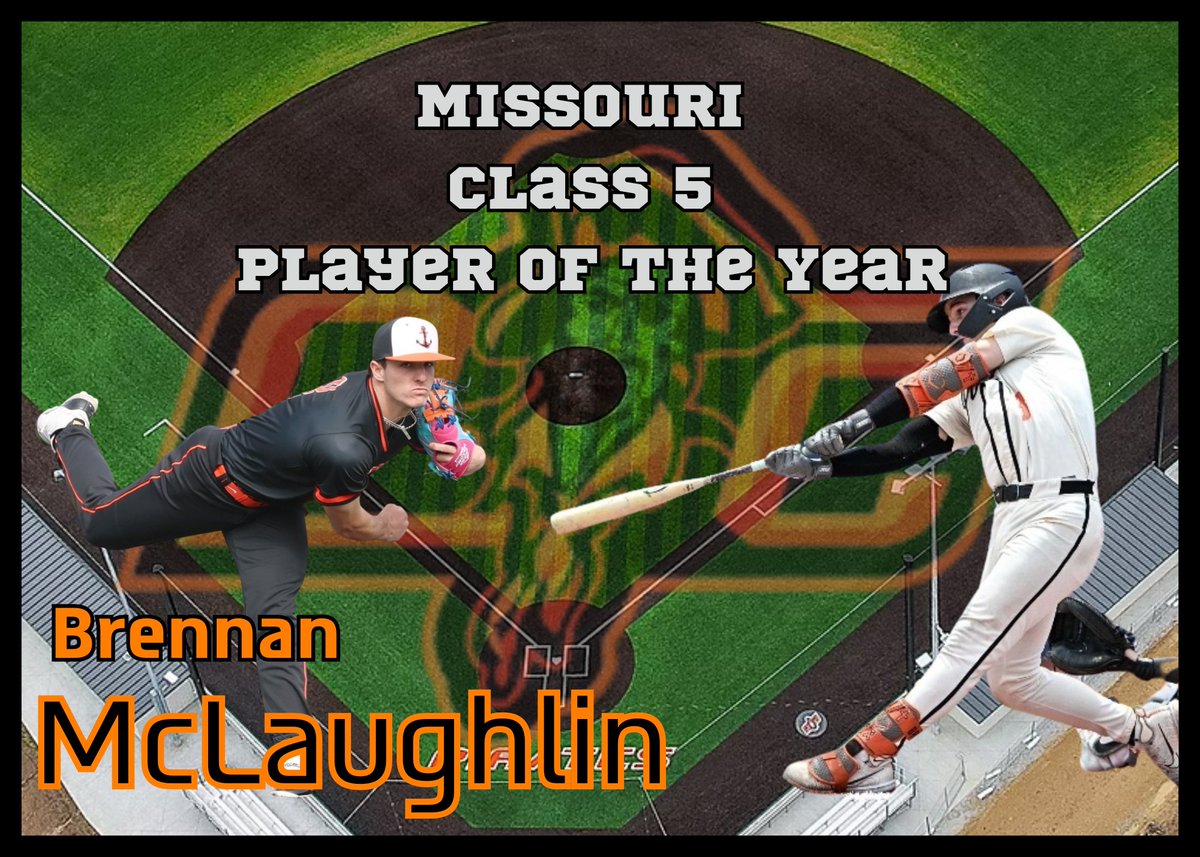 Piratebaseball's tweet image. And now for the Cake Topper for an already loaded season of awards.  Our very own Brennan McLaughlin was named Missouri Class 5 Player of the YEAR!!!!
