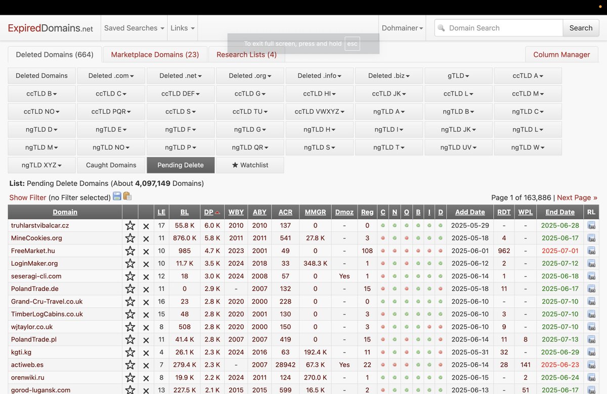 One good tip is to go through the pending delete domains on ExpiredDomains.net, mark the ones you like, and place a backorder through DropCatch, <a href="/namejet/">NameJet</a> , <a href="/GoDaddy/">GoDaddy</a> or other platforms.

member.expireddomains.net/domains/pendin…