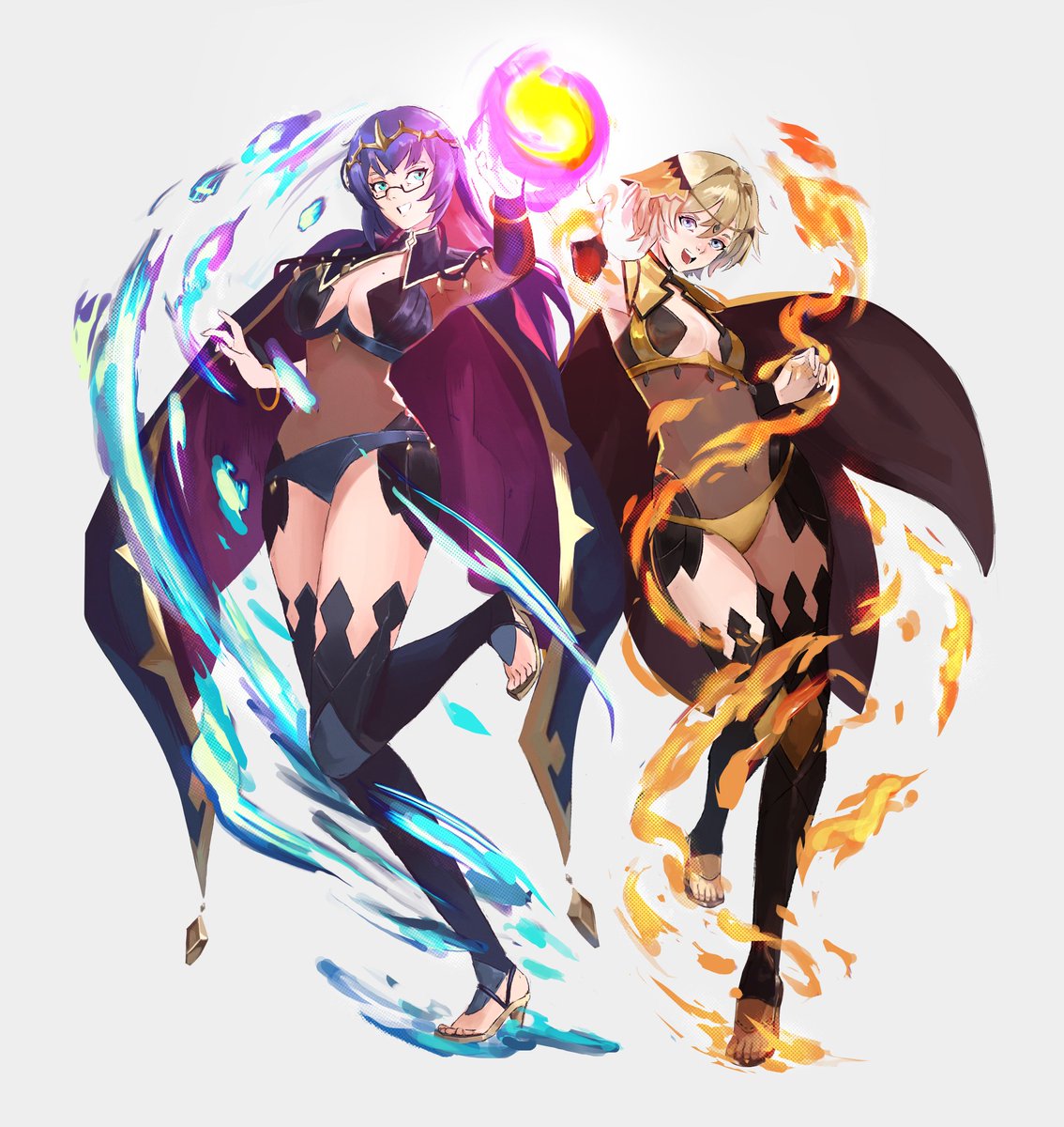 "With our magical prowess combined, we're unstoppable!" said the enthusiastic Melissa. 
Much appreciation to <a href="/RodLanghi/">Rod Langhi - OpenComms</a> for drawing my wonderful ladies as Dark Mages! Be sure to commission them, as they got a discount going on rn!