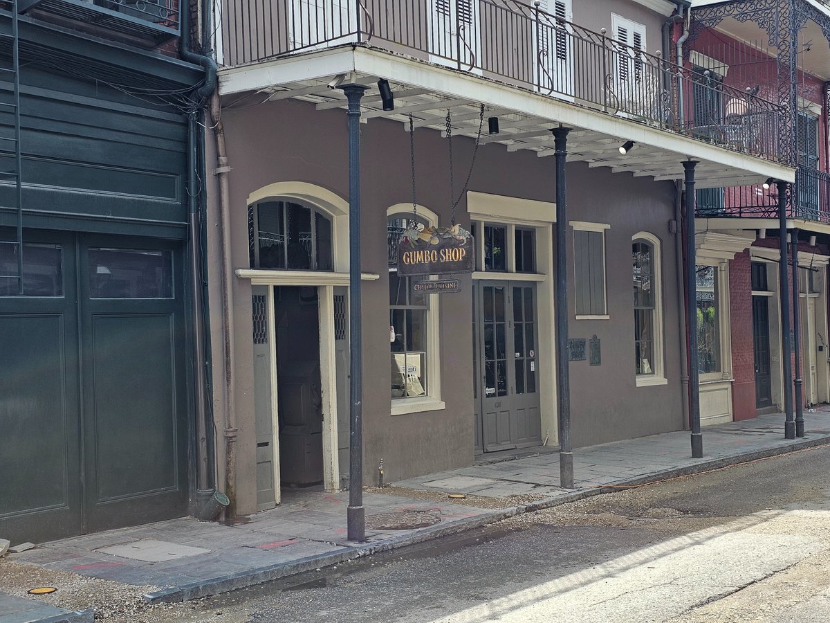 On Saint Peter near Pirates Alley. This food is amazing. Clanker approved! Had delicious soup and Creole amazingness.