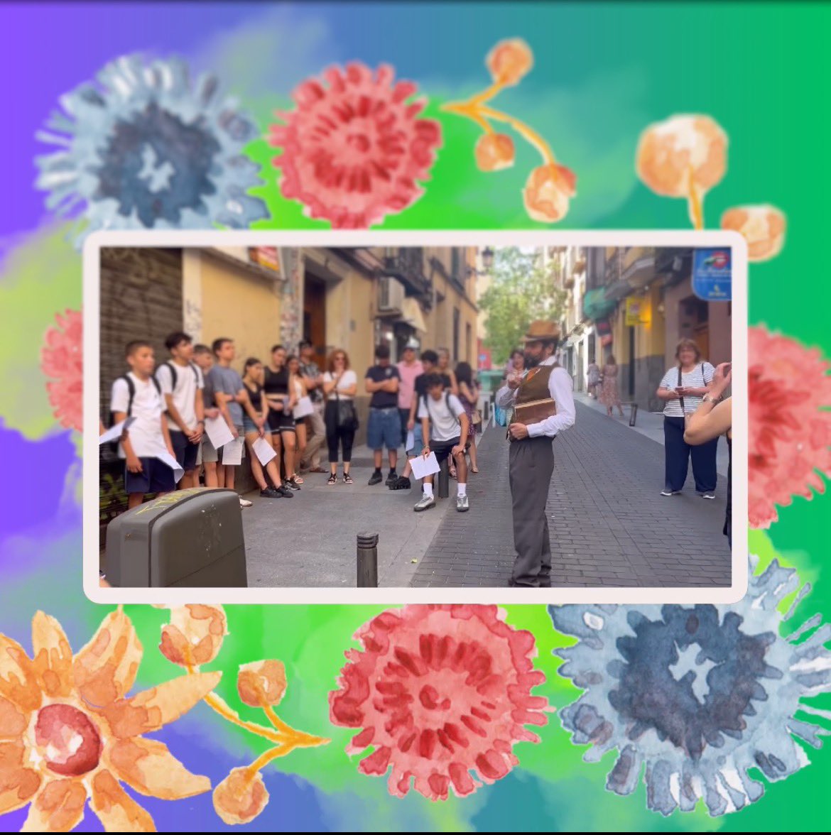 Curso 24-25.Dep de Lengua Castellana y Literatura. Competición Lingüística. Los alumnos de 4º ESO que se clasificaron en 6º puesto en la final participaron en la ruta teatral Galdós , un dramaturgo por Madrid.