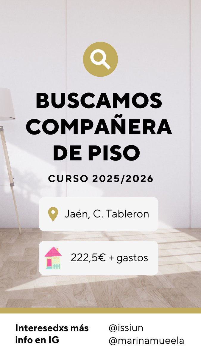 marinamueela's tweet photo. #queydondeestudiar2025 #Estudiantes #pisojaen #jaen @issiun. https://t.co/zsSBkMD9QN