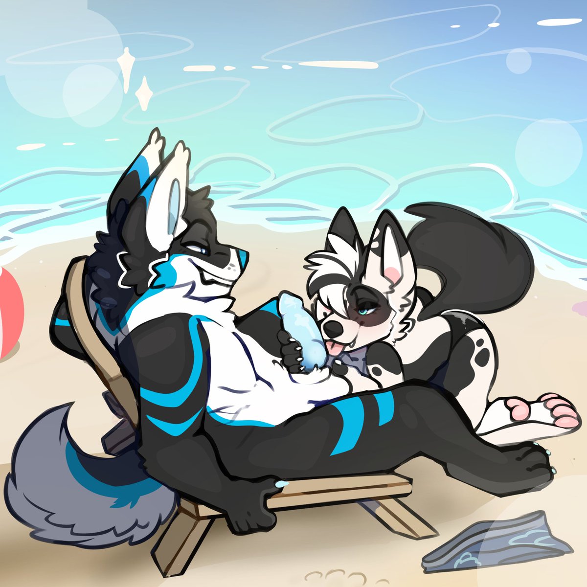 Who doesn't love a little risqué beachside fun?
Gift piece for <a href="/ReynardHusky/">Reynard Husky 🔜 MFF</a> ❤️