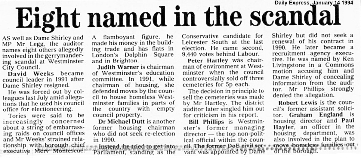 DAVID WEEKS

"Flamboyant figure" who "made money in building trade &amp; has flats in DOLPHIN SQUARE + BRIGHTON"

*Interesting in light of John Allens links to both areas!

(Frmr Westminster Council Leader. On WC 1974–98; WC Leader 1991–93; Dpty Leader 1983–91; Acting Leader 1987–88)