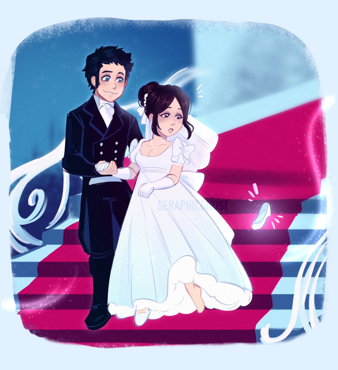 Day 5 of #BenophieWeek  "Wedding" was the prompt so here is a cinderella moment for them 🤍#benophie #bridgerton