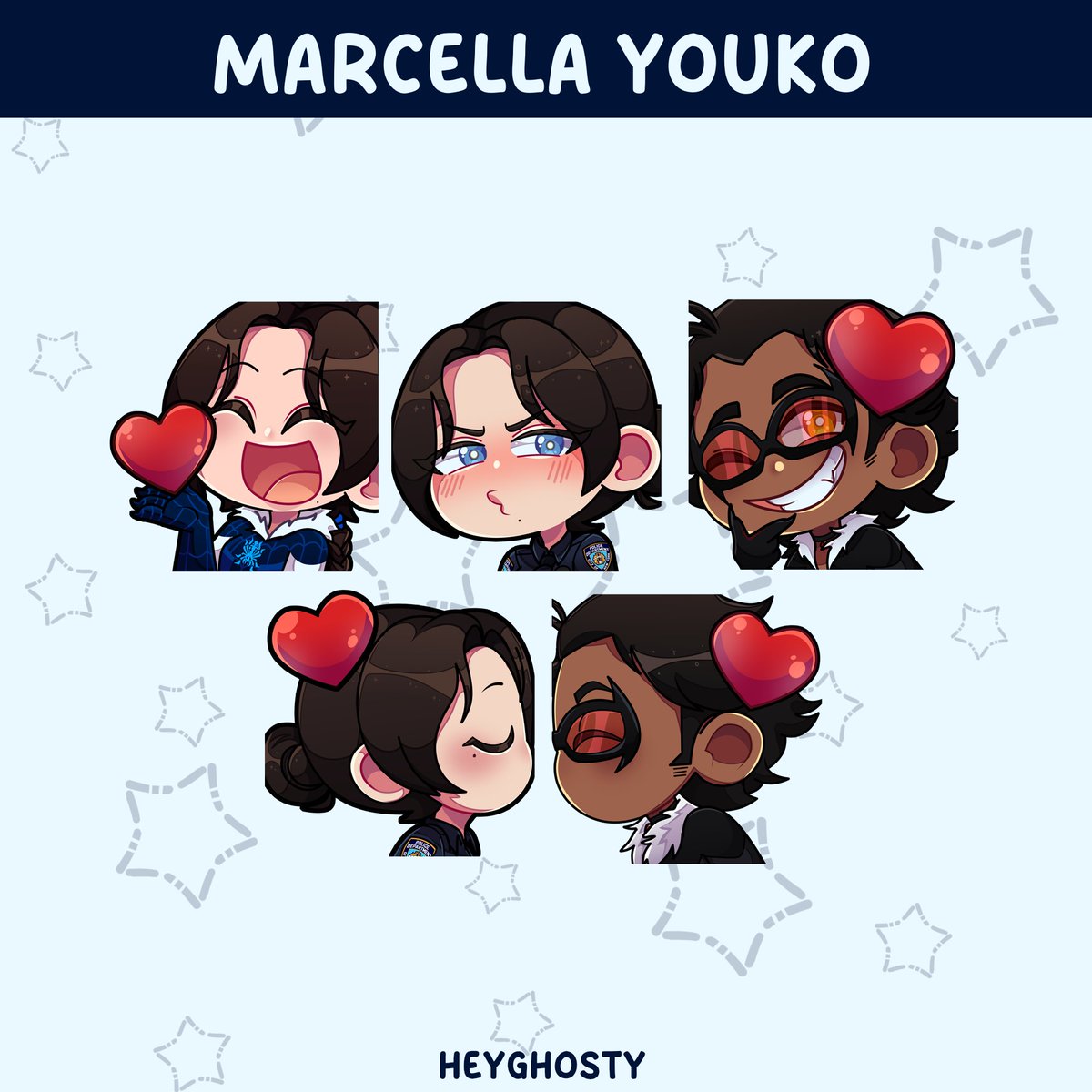 Emotes for <a href="/MarcellaYouko/">Mah 🐾</a> 💜‼

#commission #emotes #spiderverse