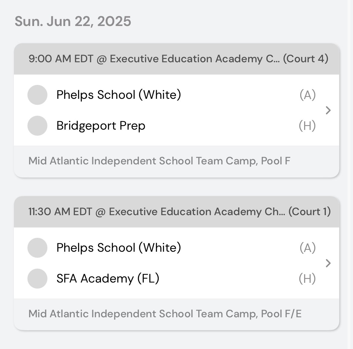 This weekend I will be at <a href="/MidAtlanticISTC/">Mid-Atlantic Independent School Team Camp</a> live period with Phelps White, here is my updated schedule