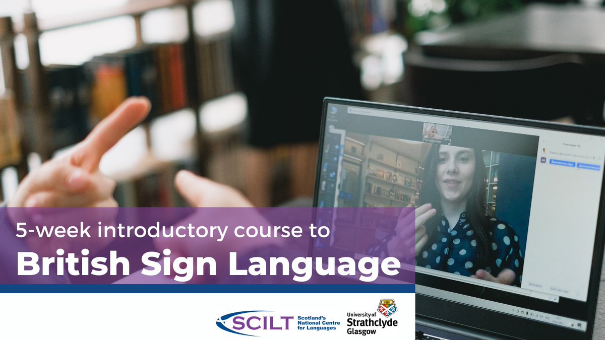 SCILT and the University of Strathclyde are offering a British Sign Language course for beginners, and it will appeal to teachers who want to learn a new language. 
The course will run from 15 July and all classes are online.
Find out more: loom.ly/X8vhVbc