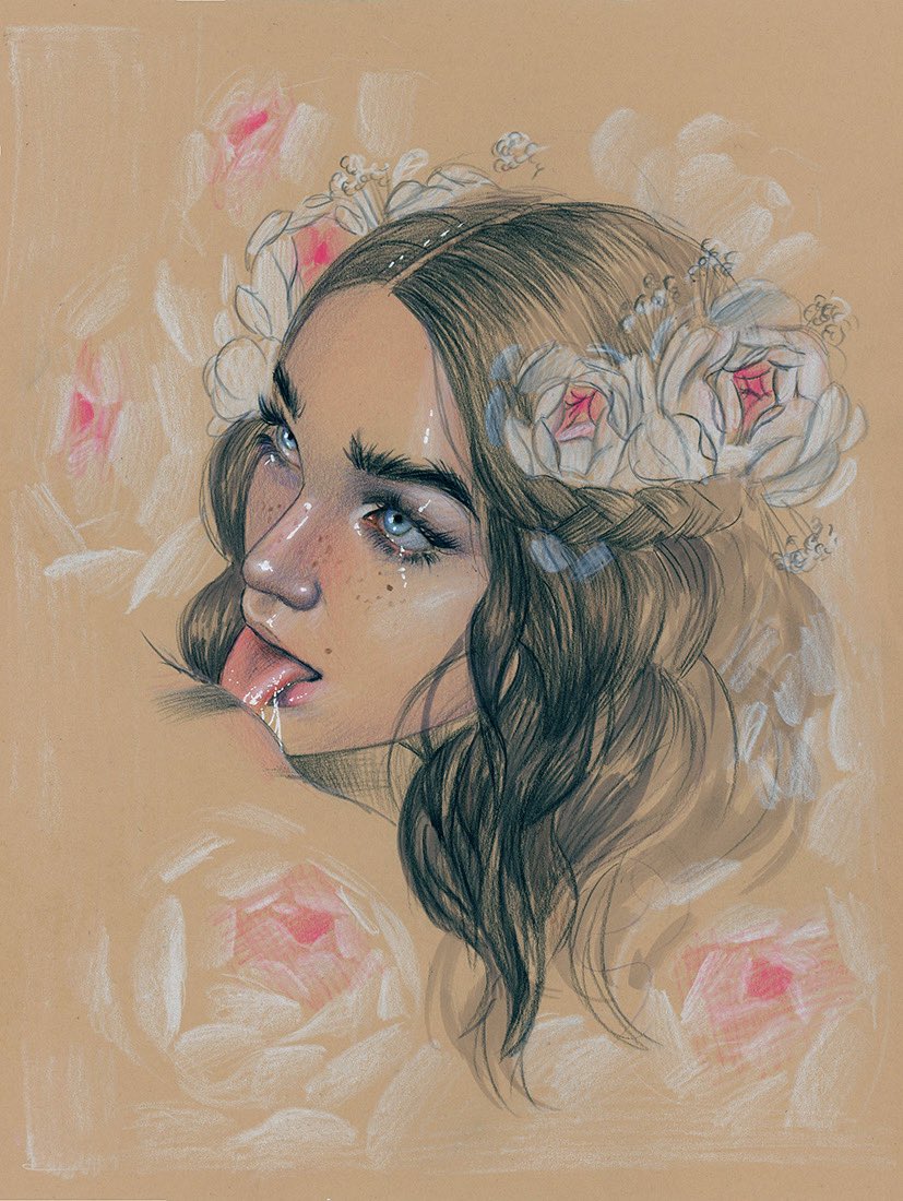 ‘Rosebud’ pencils on paper. 2018