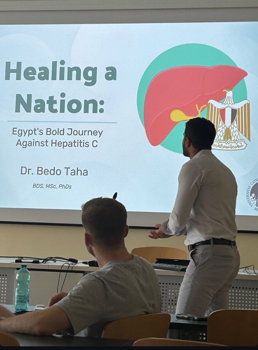 كان عندي محاضرة في تدريب الصحة العامة لطلبة طب، وقررت أخصصها لبلد حققت إنجاز عظيم في المجال ده. ملقتش أحسن من مبادرة "١٠٠ مليون صحة" 🇪🇬🫡