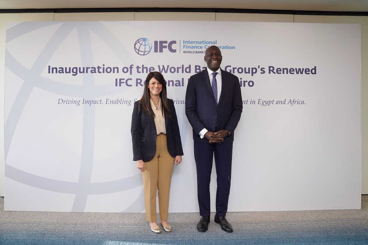Diop_IFC's tweet photo. Proud moment for @IFC_org —inaugurating our renovated Cairo hub with H.E. Dr. @RaniaAlMashat, Minister of Planning, Economic Development & International Cooperation.
After nearly 50 years of partnership with Egypt, this space represents our renewed commitment to private sector–led growth in the region.
#IFCinEgypt