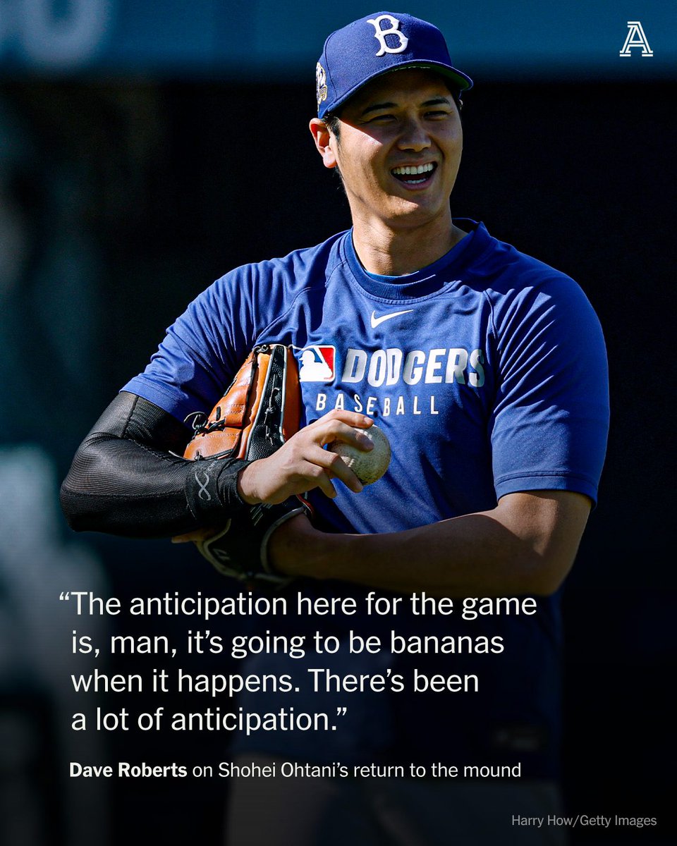 The Athletic (@theathletic) on Twitter photo The Dodgers have treated Shohei Ohtani’s return to the mound as a long-term play for months.
Well, the moment has arrived.
Ohtani's return to being a two-way player will come Monday, writes <a href="/FabianArdaya/">Fabian Ardaya</a>. What can we expect?
nytimes.com/athletic/64283… The Dodgers have treated Shohei Ohtani’s return to the mound as a long-term play for months.
Well, the moment has arrived.
Ohtani's return to being a two-way player will come Monday, writes <a href="/FabianArdaya/">Fabian Ardaya</a>. What can we expect?
nytimes.com/athletic/64283…