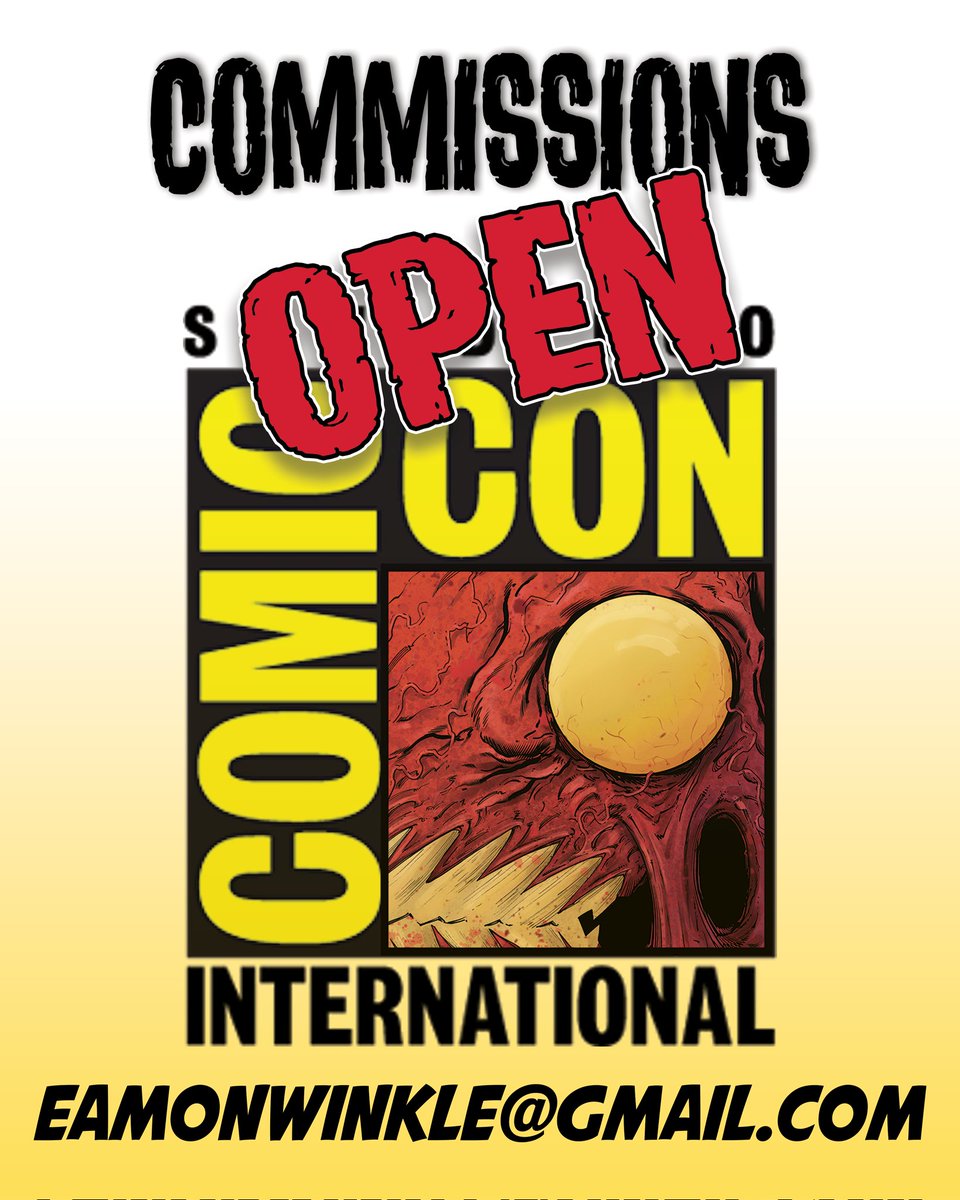 Eamon Winkle ✏ at his Drawing Desk (@canigetaneamon) on Twitter photo Opening up my commission list for in-person pick ups at SDCC!
SDCC 7/24-7/27 (Signing times and booth TBA)
Limited spots available!
<a href="/SD_Comic_Con/">SDCC Unofficial Blog</a> <a href="/MagmaComix/">Magma Comix</a> Opening up my commission list for in-person pick ups at SDCC!
SDCC 7/24-7/27 (Signing times and booth TBA)
Limited spots available!
<a href="/SD_Comic_Con/">SDCC Unofficial Blog</a> <a href="/MagmaComix/">Magma Comix</a>