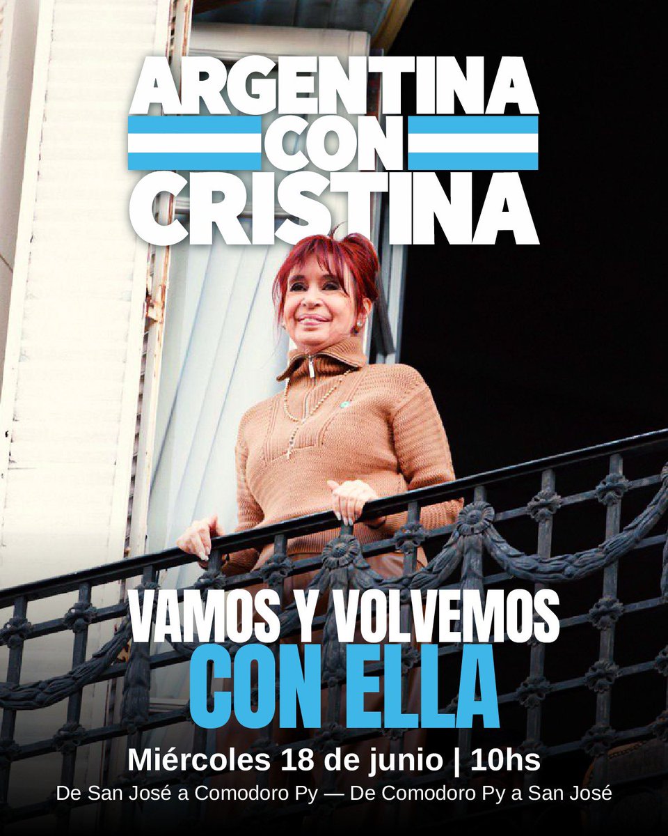 Patrici05400796's tweet image. Mañana todos a  #comodoropy .
Vamos a demostrarle al #Mundo como #Argentina defiende a sus lideres, su #Democracia y la #Patria .
Con una #JusticiaCorrupta no hay democracia.
#CristinaLibre #ArgentinaConCristina #CFK2025 #CristinaLibre #CFK #Peronismo #Argentina #MileiNazi #LLA