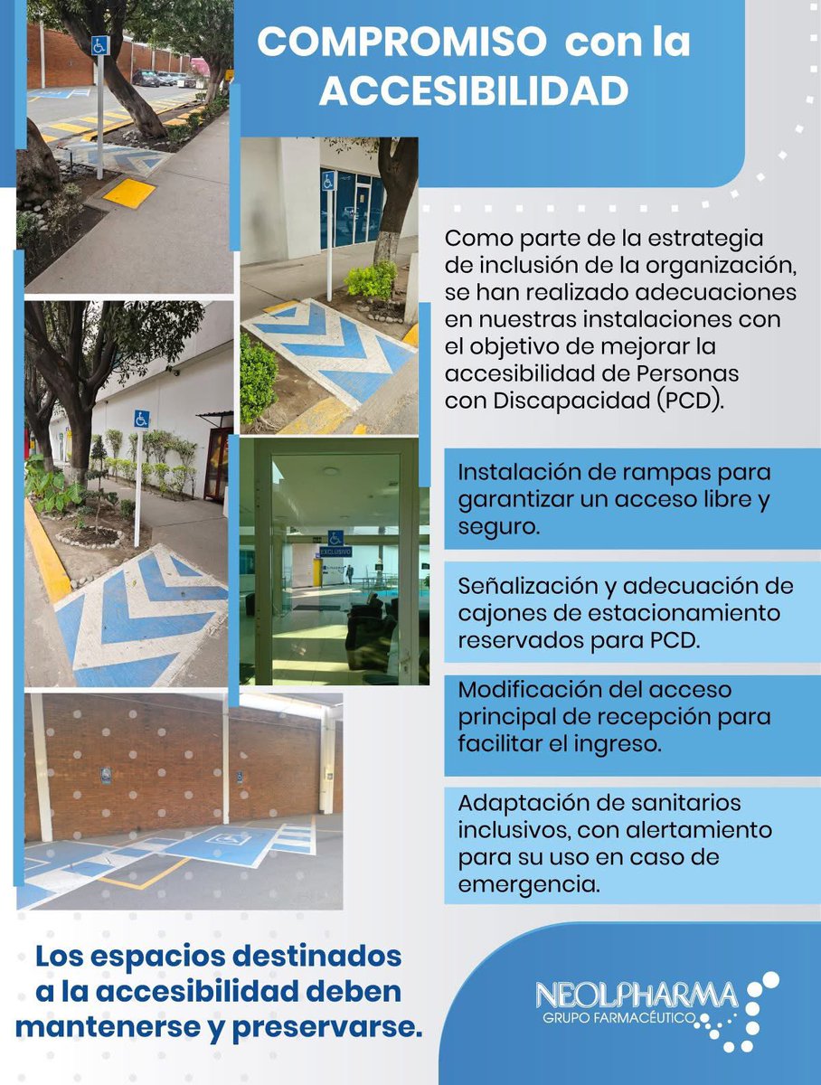 En Grupo Neolpharma se realizaron ajustes o adecuaciones de accesibilidad como parte de la estrategia de inclusión de Personas con Discapacidad (PcD), reafirmando el compromiso con un entorno más incluyente.
#GrupoNeolpharma #Inclusión #empresainclusiva