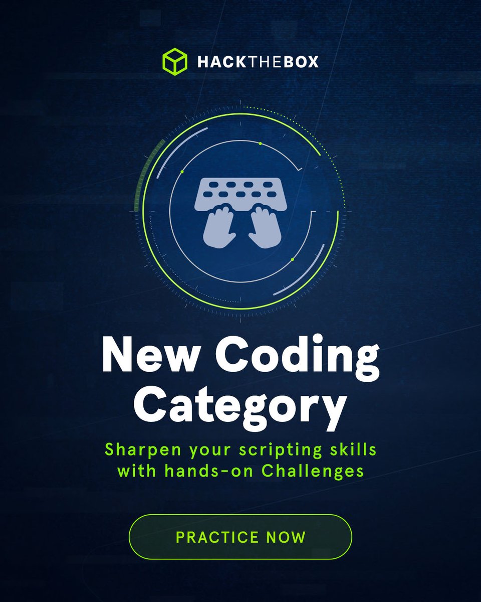 hackthebox_eu's tweet image. Don’t blame the compiler 🙅
The new #Coding Challenge category is now available on #HTB Labs and Enterprise Platform to help you build essential #scripting knowledge through simple, hands-on exercises. Start now: okt.to/el2vTo

#HackTheBox #HTB #Dev #Code #SecureCode…