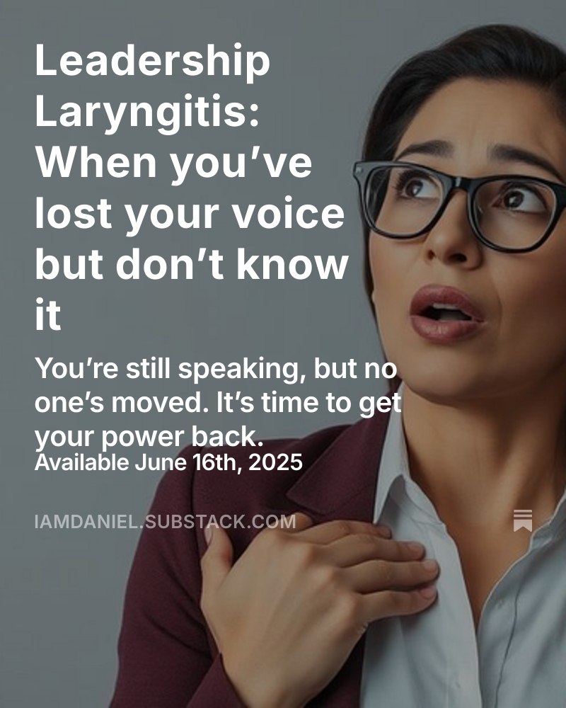 Here are 3 signs you’ve lost your leadership voice, plus how to get it back:

open.substack.com/pub/iamdaniel/…

#Leadership #leadershipdevelopment #leadershipskills #KeynoteSpeaker #ExecutiveCoaching #executivetraining #ProfessionalDevelopment #CorporateTraining #BusinessBlog