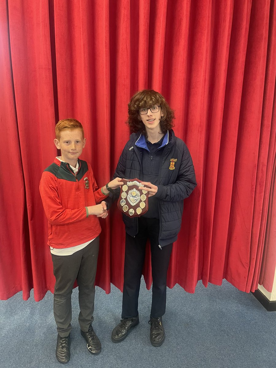 Well done to Matthew Carey from 5th class who was this years Spelling Bee champion in Scoil Bhríde. Matthew represented our school so well at the county stage of the competition. Thanks to last years winner Ronan who returned to present the trophy. <a href="/easons/">Eason</a>