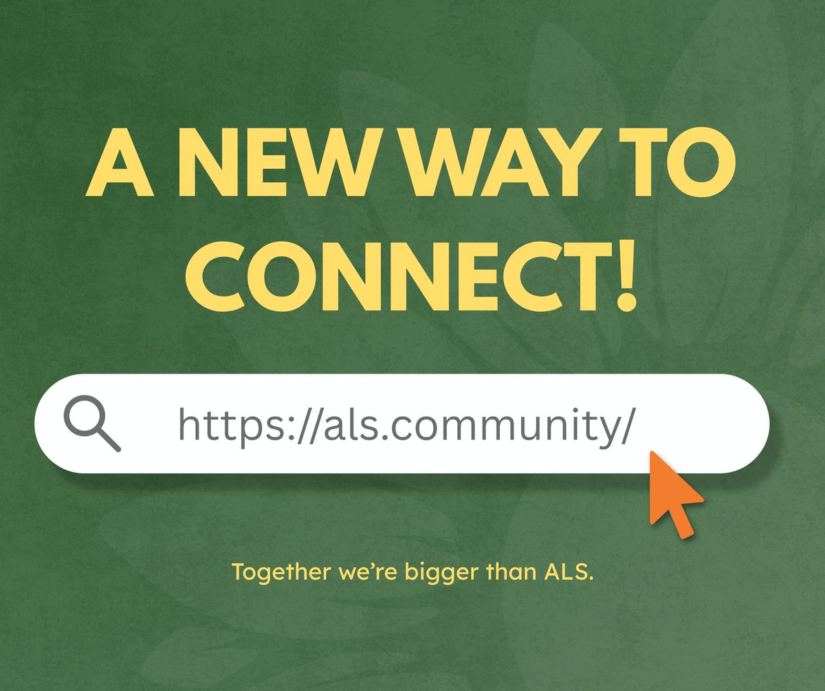 alsdotcommunity's tweet photo. Welcome to https://t.co/re4AWQOCTi—a first-of-its-kind place to connect for people living with ALS, those who love them, and those who support them. https://t.co/HY1b1TwG4y