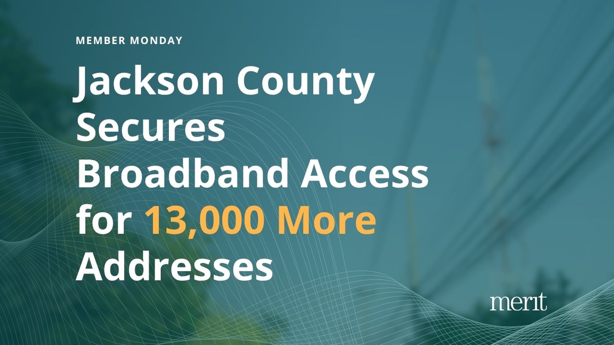 Member Monday: Jackson County Secures Broadband Access for 13,000 More Addresses

Learn more: govtech.com/network/grant-…

#MemberMonday #BroadbandAccess #MeritNetwork