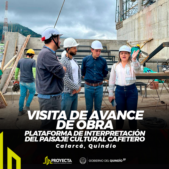 proyecta_q's tweet photo. Para conocer de primera mano el estado de proyectos en ejecución, Lina Marcela Roldán Prieto, llegó a la obra del PCC “Ciudad sobre Letras” en Calarcá. Constató avance físico superior al 80% destacándose gran desarrollo en locales comerciales, gradería, baños, techos y urbanismo. https://t.co/Vse3eNk1B2