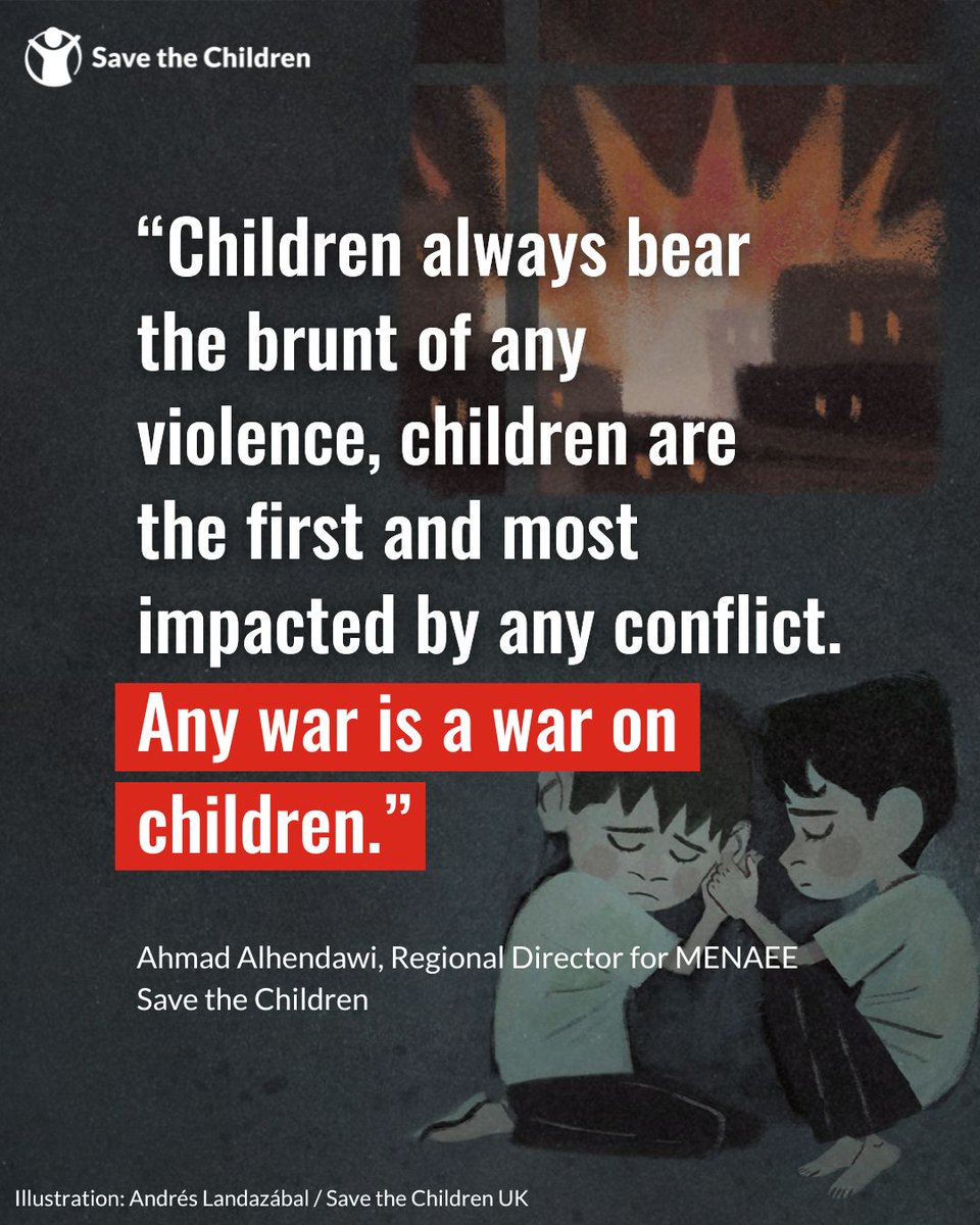 Our statement on the escalation of hostilities across the Middle East:
 
We are deeply concerned by recent developments and Israeli and Iranian air strikes with reports emerging that children have already been killed, adding to an already fragile and volatile regional context.
