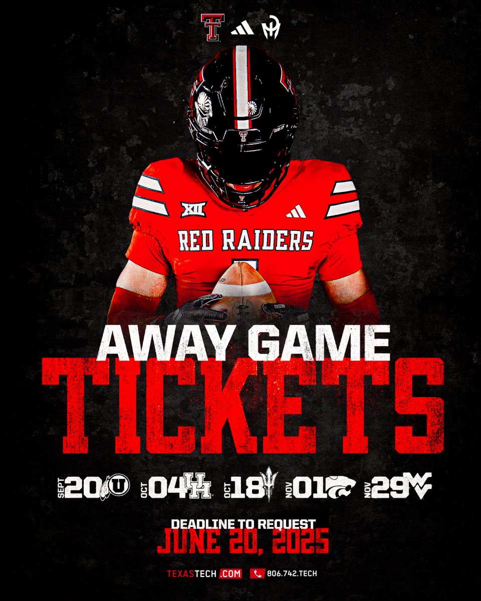RedRaiderClub's tweet image. The June 20 deadline to request football away game tickets and to renew your men&apos;s basketball season tickets is this week‼️

*Requests are allocated based on available inventory, RRC member level, and priority points.*

➡️ redraiderclub.com/tickets-parking
🎟️ wreckem.co/Tickets