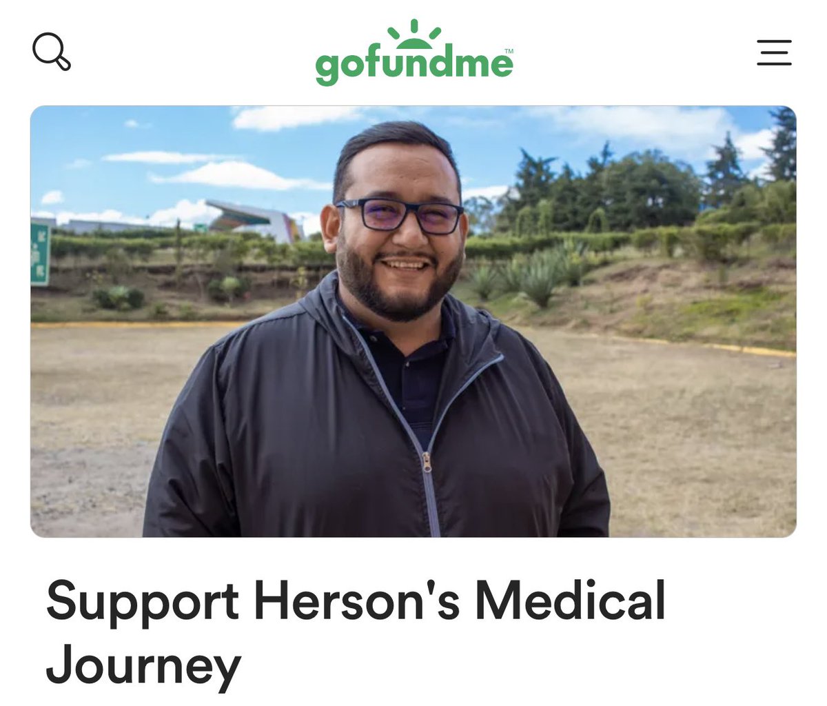 Hola a todos 

Les pido compartir 🙏🏽 

Herson es un amigo que ahora necesita nuestra ayuda para recolectar fondos para su tratamiento de cáncer.

Link:

gofundme.com/f/support-hers…

Si no podemos apoyar con una donación, podemos ayudar compartiendo -RT-.