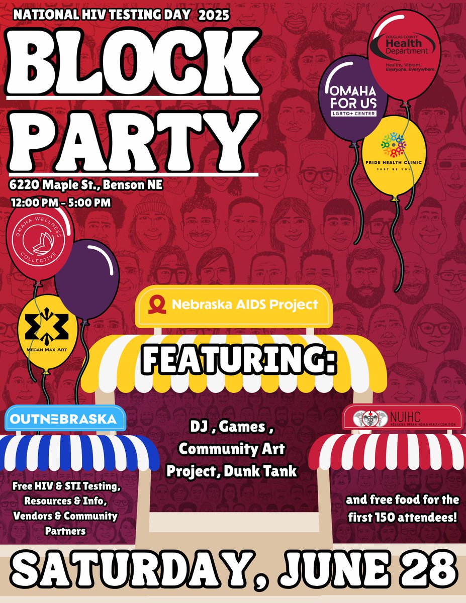 📷Join us on Saturday, June 28th!

We'll have a DJ, Games, a Community Art Project, a Dunk Tank, Free HIV and STI Testing, resources and information, vendors, community partners, and free food for the first 150 attendees!