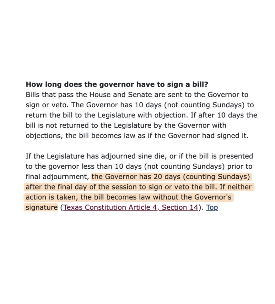 🇺🇸 Texas Update: The deadline for Governor Abbott to sign (or veto) Bitcoin  Reserve Bill SB 21 is this Sunday, June 22. If he does neither, it will  automatically become law according