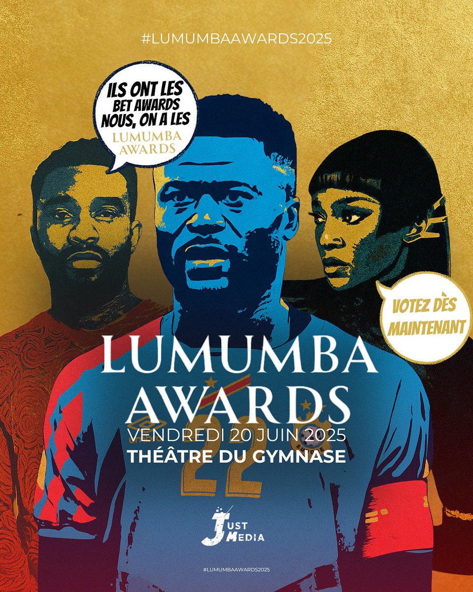 🇨🇩✨ Eux ont les BET Awards. 
Nous, on a les LUMUMBA AWARDS ! 

Célébrons l’excellence congolaise ce vendredi 20 juin 2025 au Théâtre du Gymnase ! 

🗳️ Prends ta place et vote dès maintenant : lumumba-awards.com

<a href="/lumumbawards/">Lumumba Awards</a>