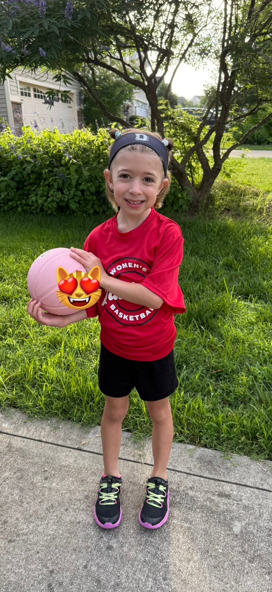 All ready to go for day 1 of her first ever basketball camp today. The fun begins