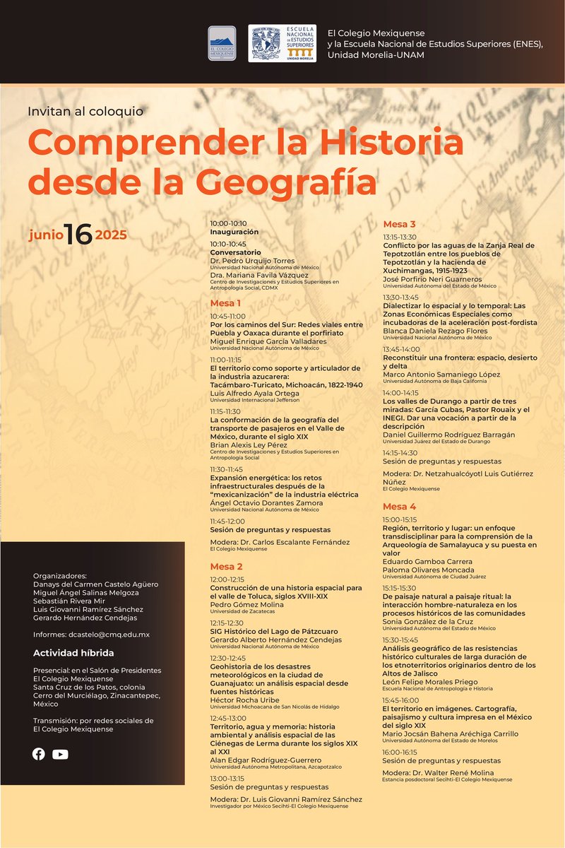 HISTORICAS_UABC's tweet image. Les invitamos a que se agreguen al coloquio Comprender la Historia desde la Geografía, en donde participará nuestro investigador, Dr. Marco Antonio Samaniego López, con la ponencia "Reconstruir una frontera: espacio, desierto y delta".