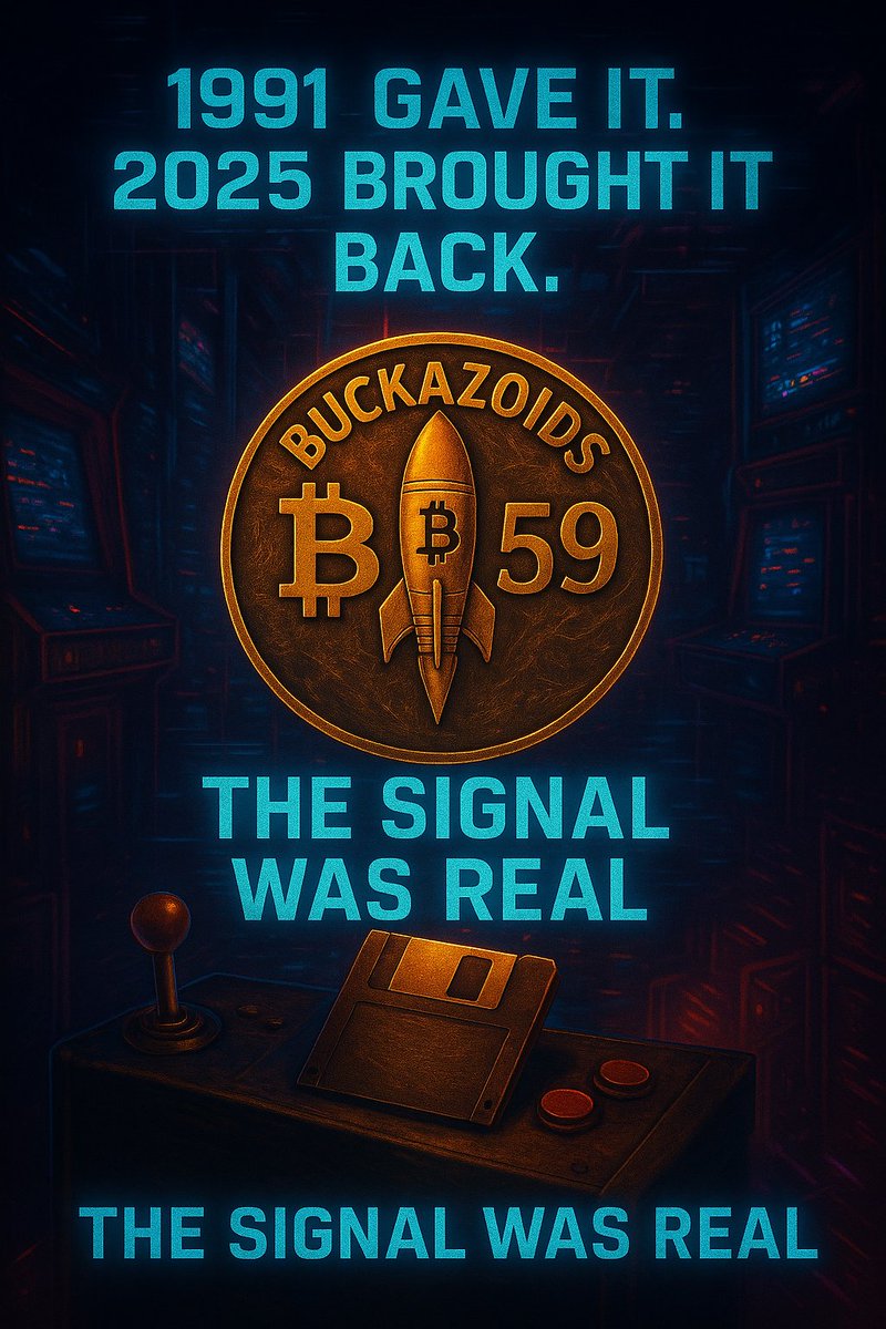 Robog33k's tweet photo. Most are still chasing coins they hope mean something.
We’re decoding one that already did.
1991 gave us Buckazoids.
2025 gave it back.
The signal wasn’t made to go viral.
It was made to wake you up.
#Buckazoids #₿59 #TheSignalWasReal #GameToChain #CryptoLore #DigitalArchaeology #WeNeverLeft